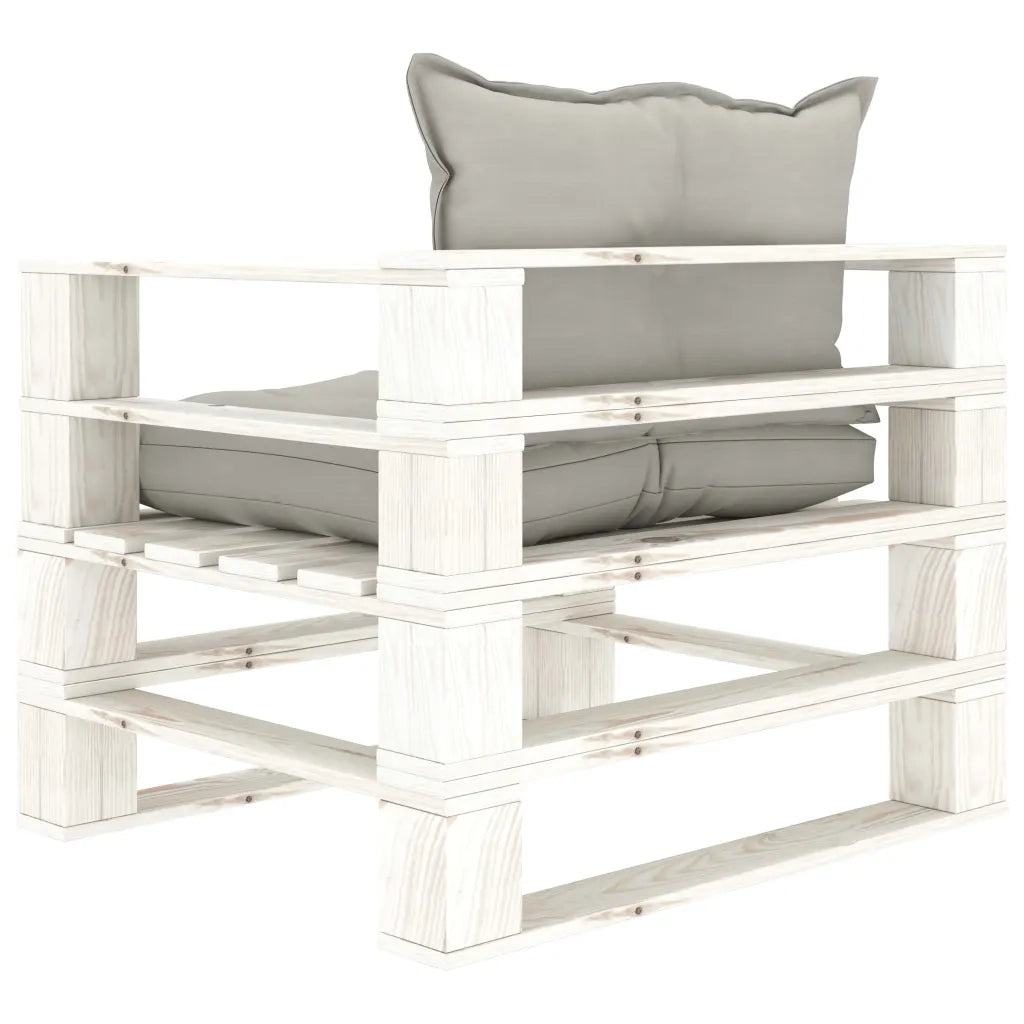 Poltrona da Giardino Pallet con Cuscini Tortora in Legno 3052396