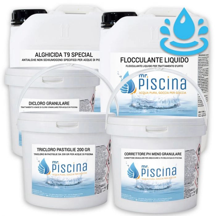 Kit mix per mantenimento acqua piscina Volume piscina: Fino a 30 m³
