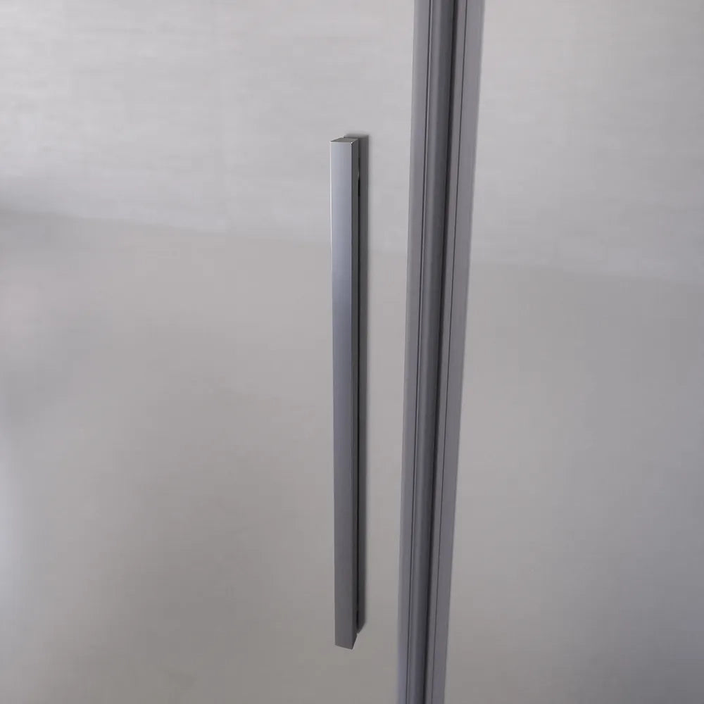 Porta doccia 106-111cm apertura a battente con profili cromati e vetro da 6mm opaco h195 | Elba