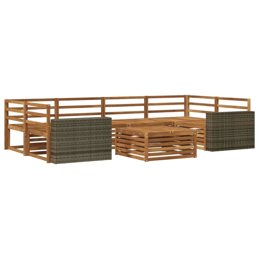Set di divani da esterno 7 pcs Naturale