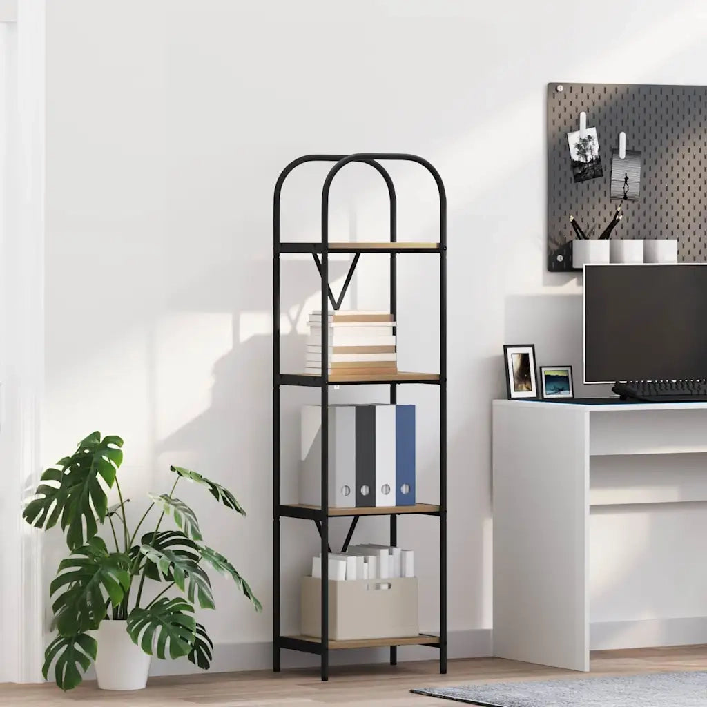 Libreria-Scaffale per Libri-Mobile di Stoccaggio Rovere artigianale 40 x 30 x 146 cm Legno multistrato 501020