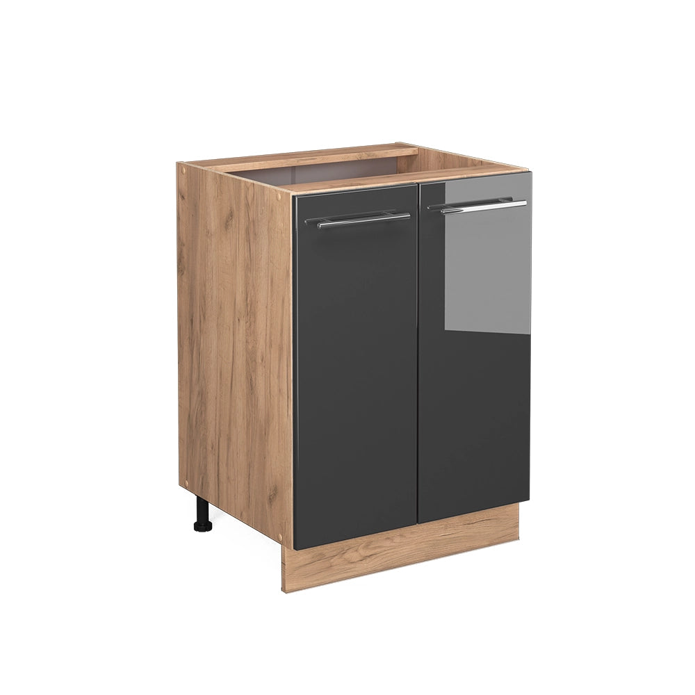 Vicco Mobiletto base cucina Antracite lucido 60 cm senza piano di lavoro