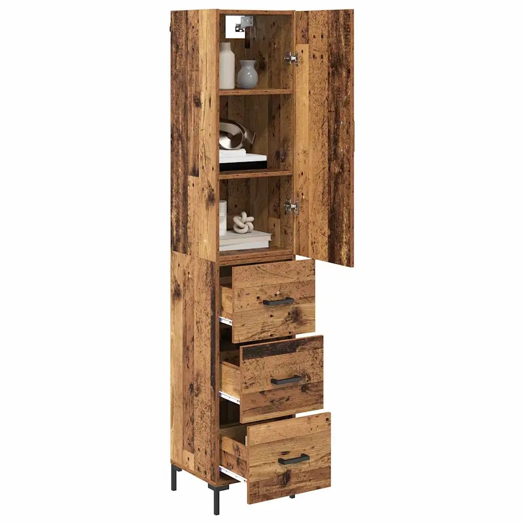 Credenza | Madia | Buffet da pranzo | Armadio da pranzo Legno vecchio 69,5 x 34 x 180 cm Legno multistrato