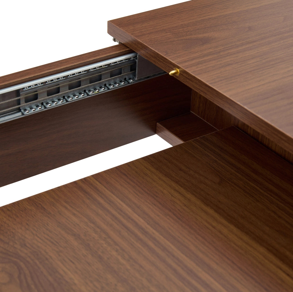 Tavolo da pranzo 220x88.5x77 cm estensibile; piano facile da pulire in MDF; noce
