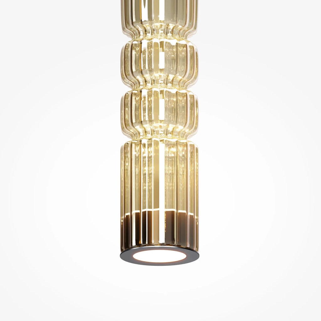 Maytoni Lampadario Moderno Ordo 1 luce LED integrato nero metallo vetro