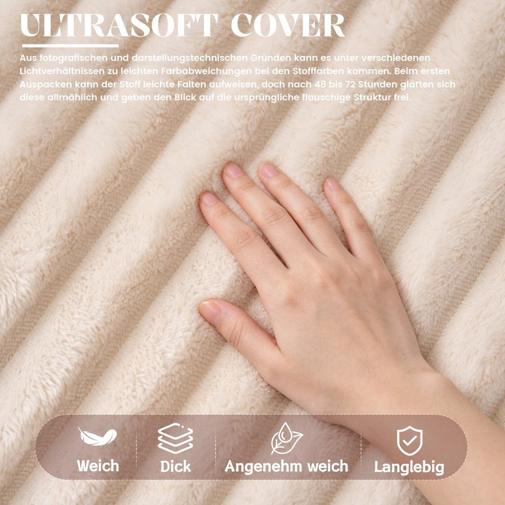 Pouf ¨C Minimal ¨C Beige tessuto per soggiorno camera