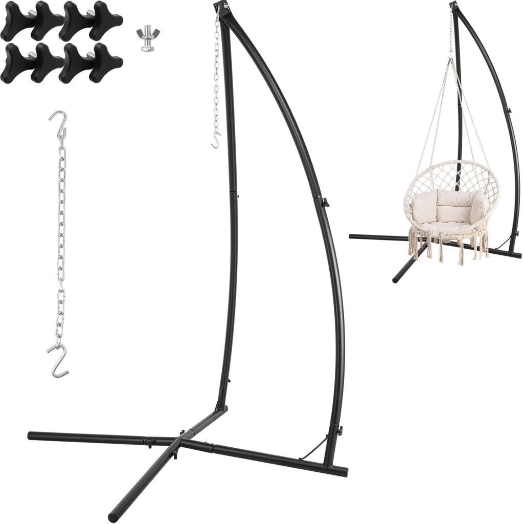 Supporto per Amaca da Giardino, per Amaca Regolabile, Max. 110kg, Supporto per Sedia Amaca in Ferro, per Balcone, Giardino