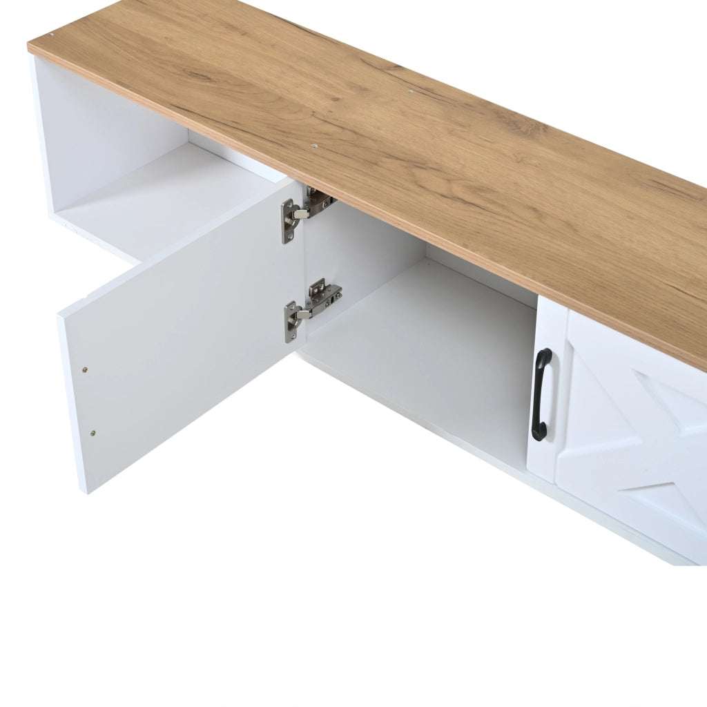 Mobile TV da Parete con Vetrina e Cassetto ¨C Xylo ¨C Bianco, 180x40x50
