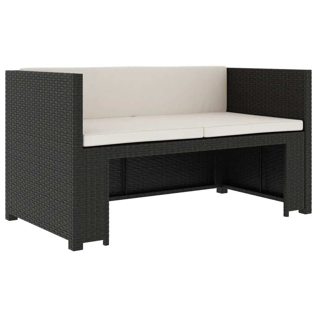 Set Divani da Giardino 5 pz | Set Salotto da Giardino con Cuscini in Polyrattan Nero