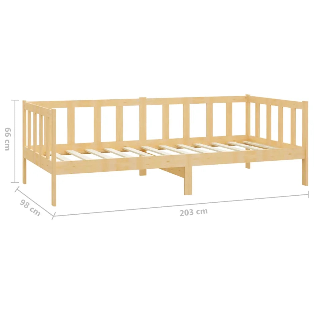 Divano Letto con Materasso 90x200 cm Legno Massello di Pino 3083604
