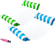 Air Mattress per Piscina - 4-in-1 Hammock Inflatabile per Piscina con Rete Hammock per la Spiaggia Portatile per Festa di Piscina Vacanza