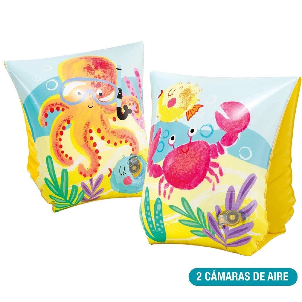 Trade Shop - Braccioli Fun Fish 23 X 15 Cm Multicolore Bambini 3 - 6 Anni Piscina Mare 58652 -