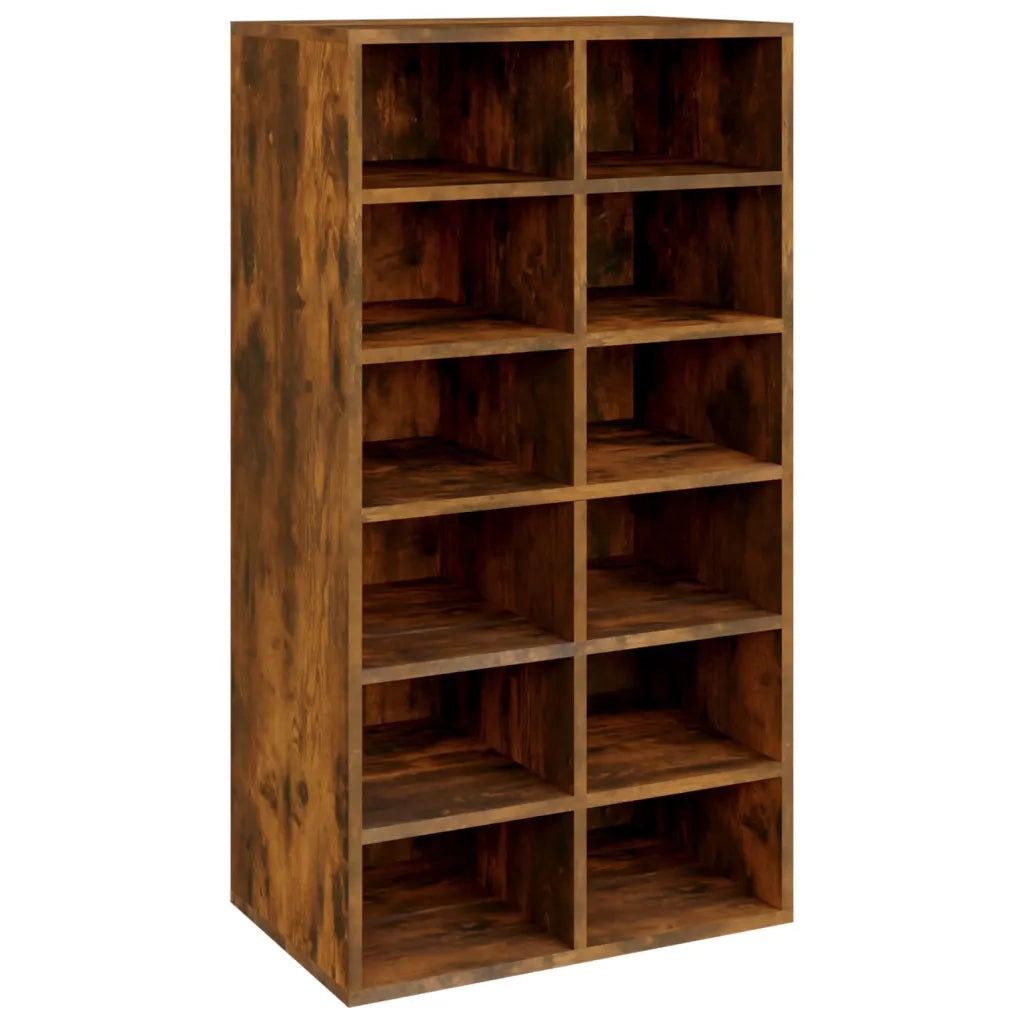 Scarpiera-Scaffale per scarpe Rovere Fumo 54x34x100,5 cm in Legno Multistrato
