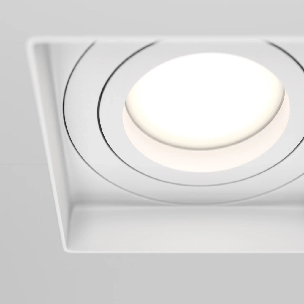 Maytoni Lampada da incasso Atom 1 luce GU10 bianco alluminio