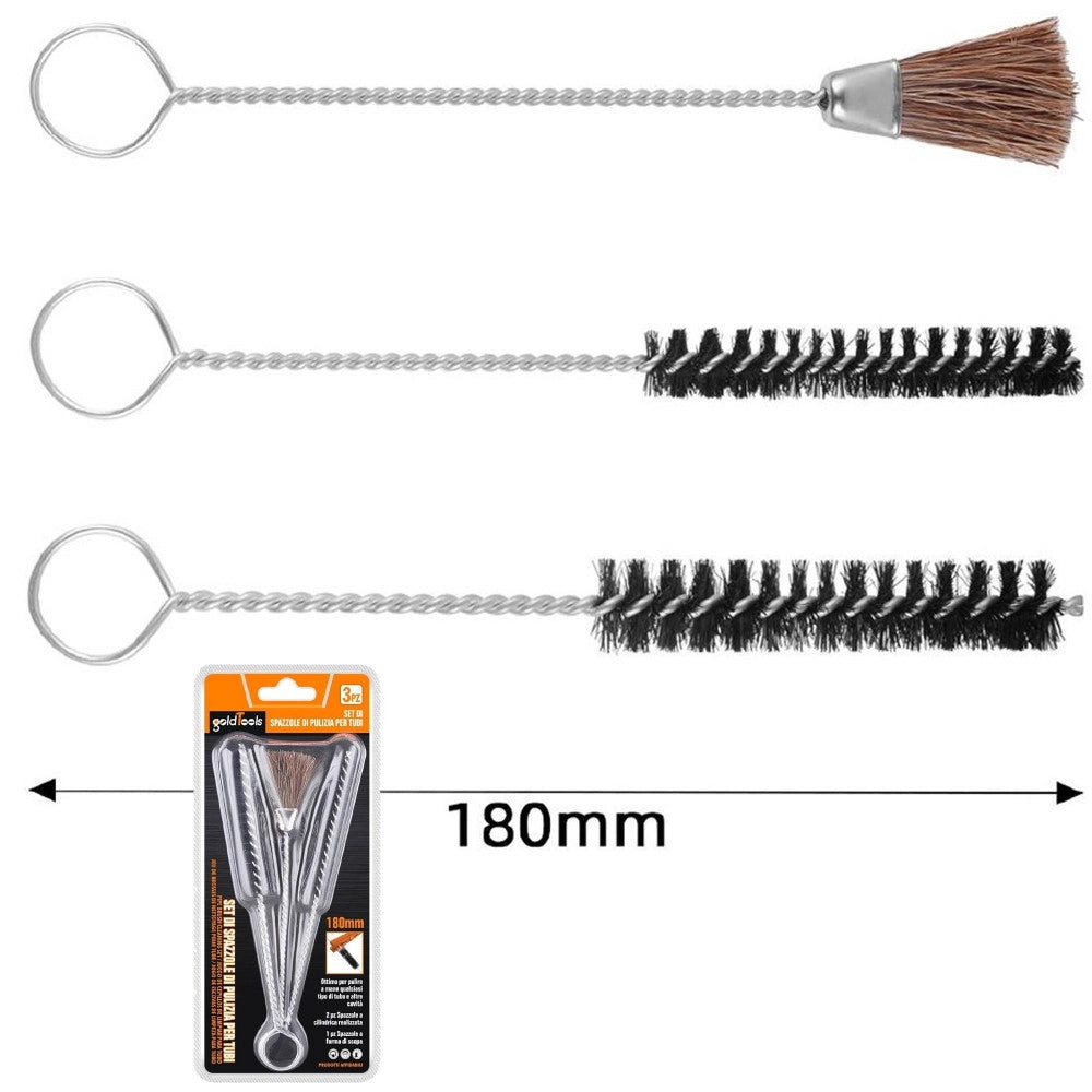 Trade Shop - Kit Set 3 Pezzi Per Pulizia Armi Professionale Per Tutti I Calibri Tubo Canna -