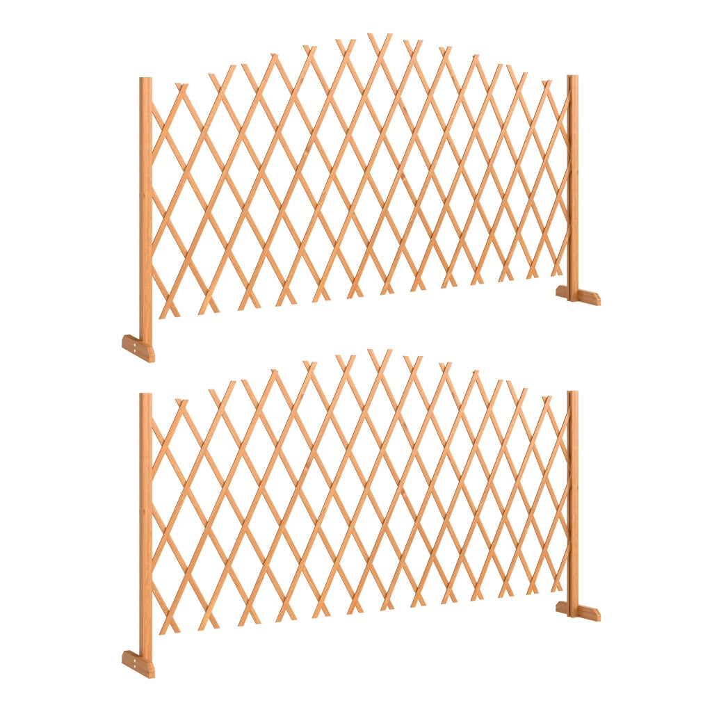 Cancello estensibile giardino 2 pezzi ¨C Xylo ¨C marrone legno 180x30x103 cm