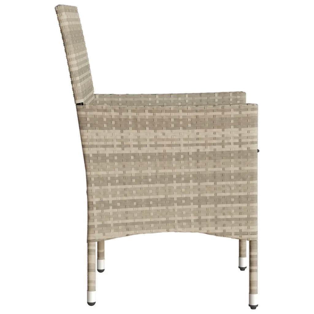 Sedie da Giardino con Cuscini 2 pz Grigio Chiaro in Polyrattan 368114