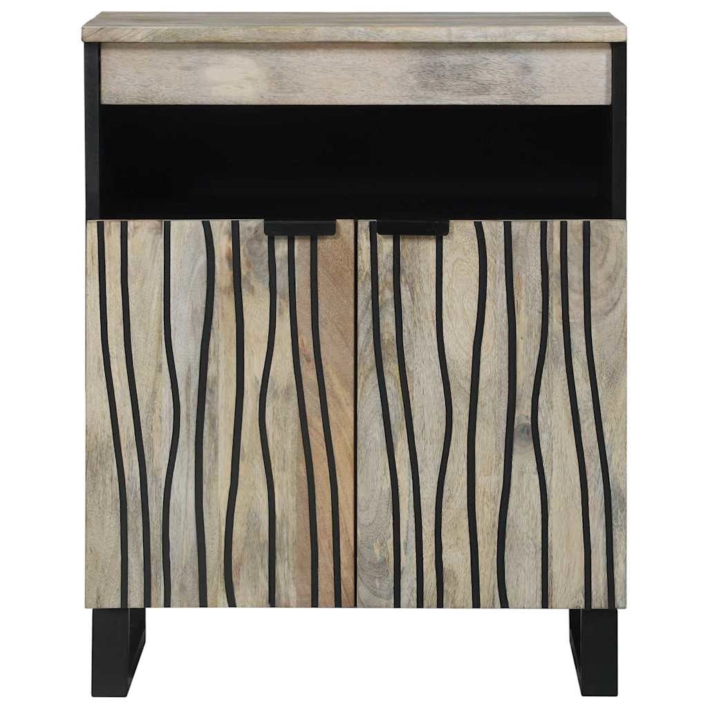 Credenza rettangolare moderna con versatile spazio di archiviazione 60 x 33 x 75 cm realizzata in legno massello di mango nero 02_0057783