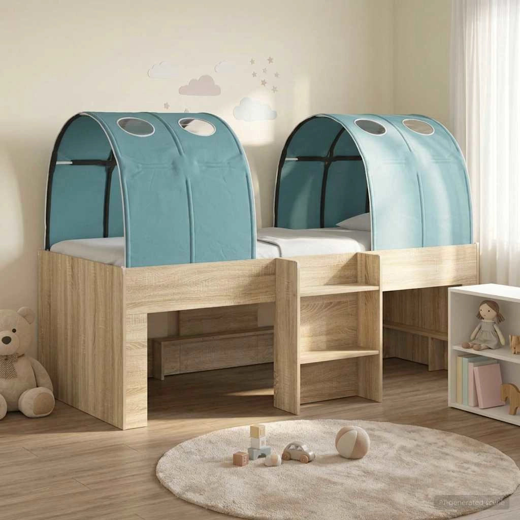 Letto con Tunnel 3 pz Sonoma e Azzurro Chiaro 3423576