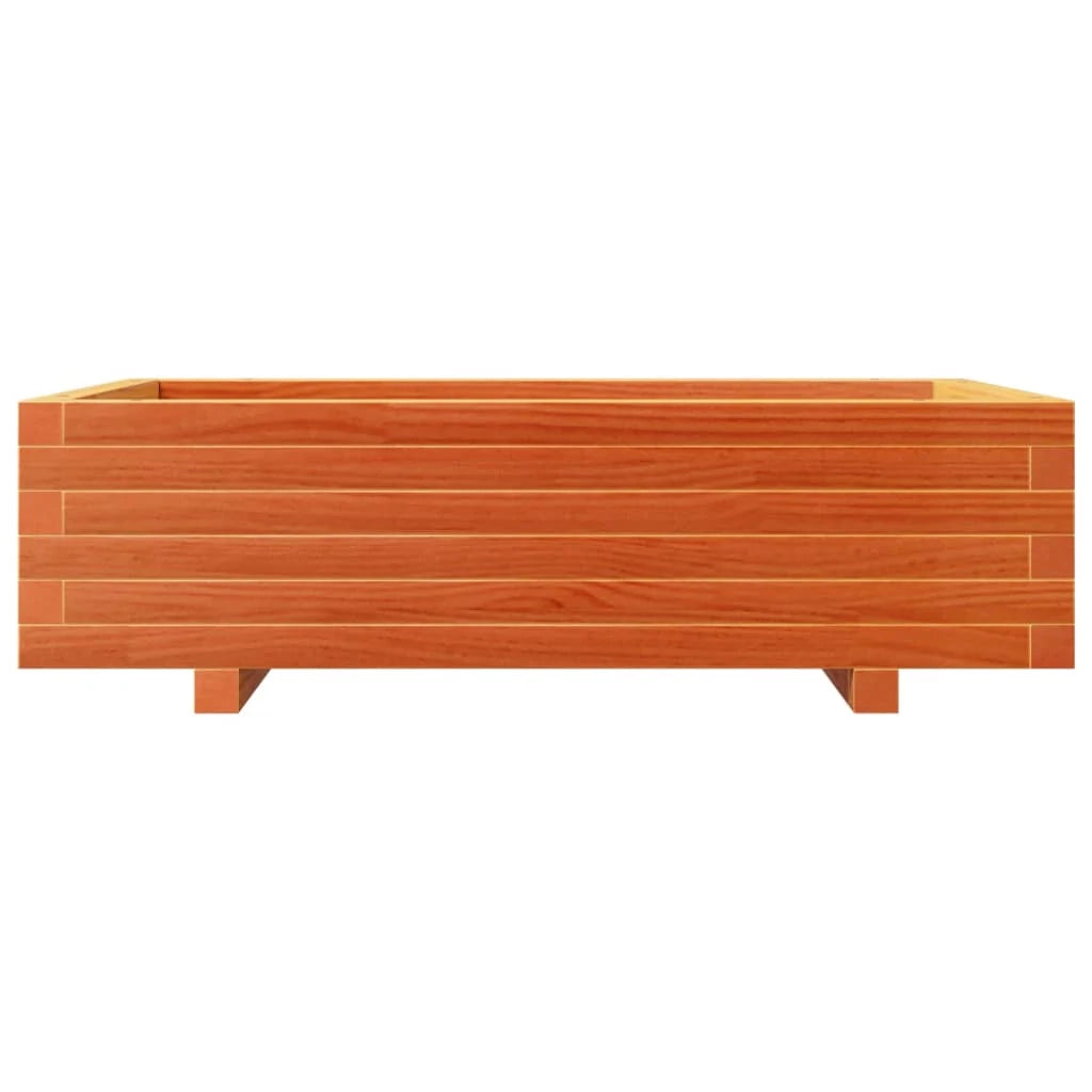 Fioriera rialzata per piante fiori patio giardino finitura a cera 90 x 60 x 26,5 cm legno di pino massiccio marrone 02_0038519