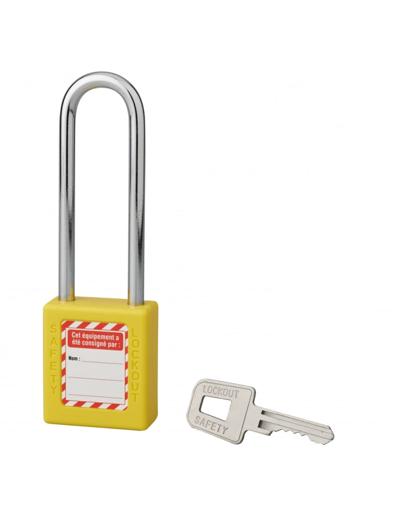 Lucchetto con arco in acciaio Ø 6 x 76 mm, giallo – THIRARD