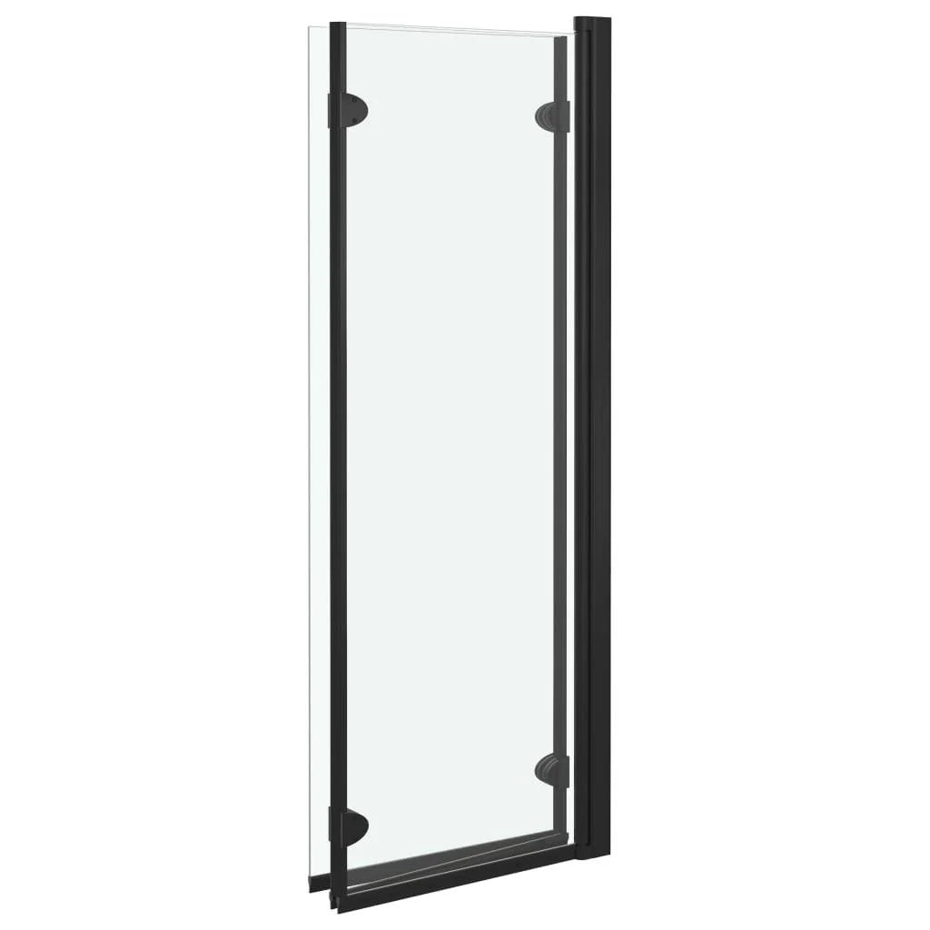 Box doccia pieghevole a 3 pannelli schermo doccia schermo vasca bagno casa interno ESG 130 x 138 cm nero 02_0003139