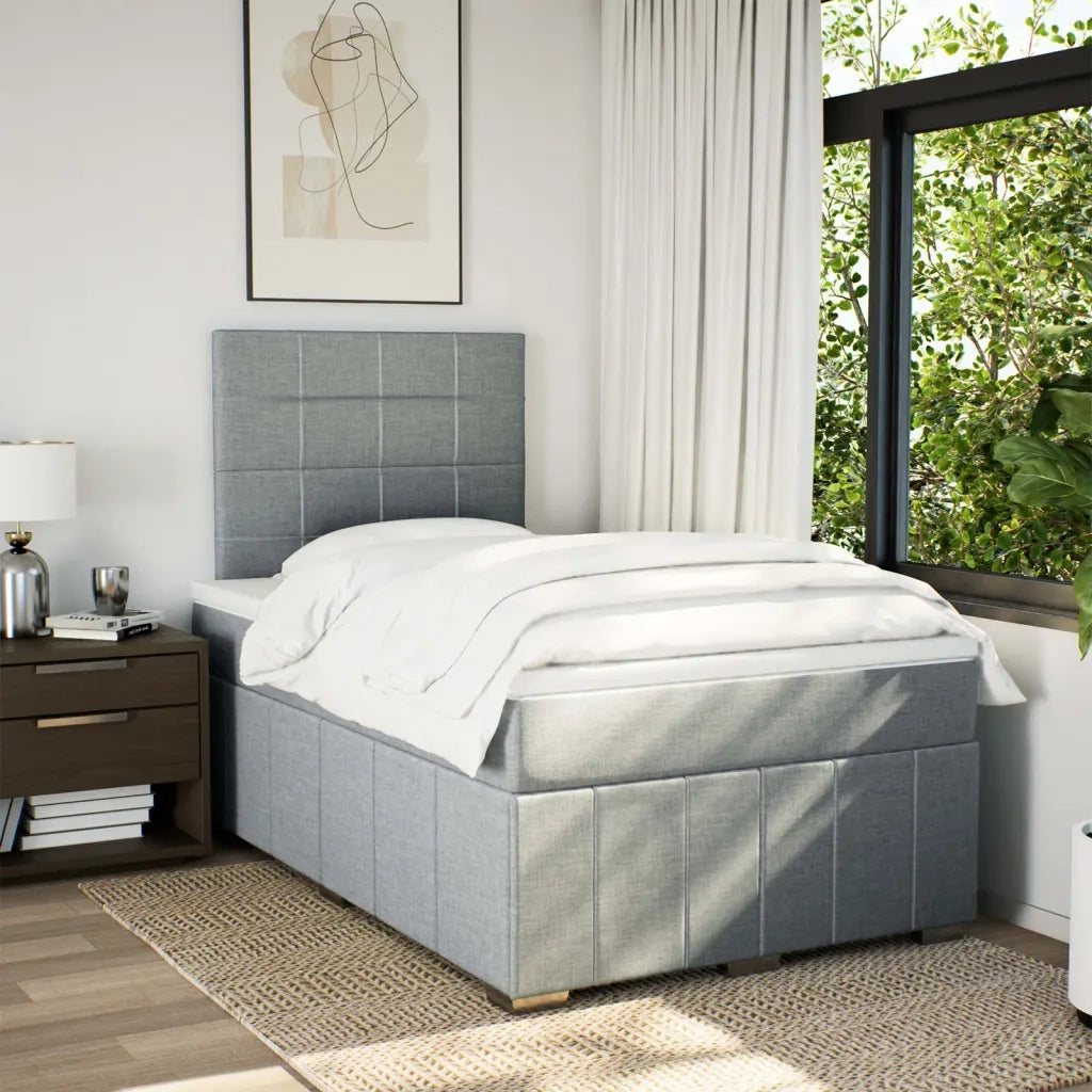 Giroletto a Molle con Materasso Grigio Chiaro 120x200cm Tessuto 3293935