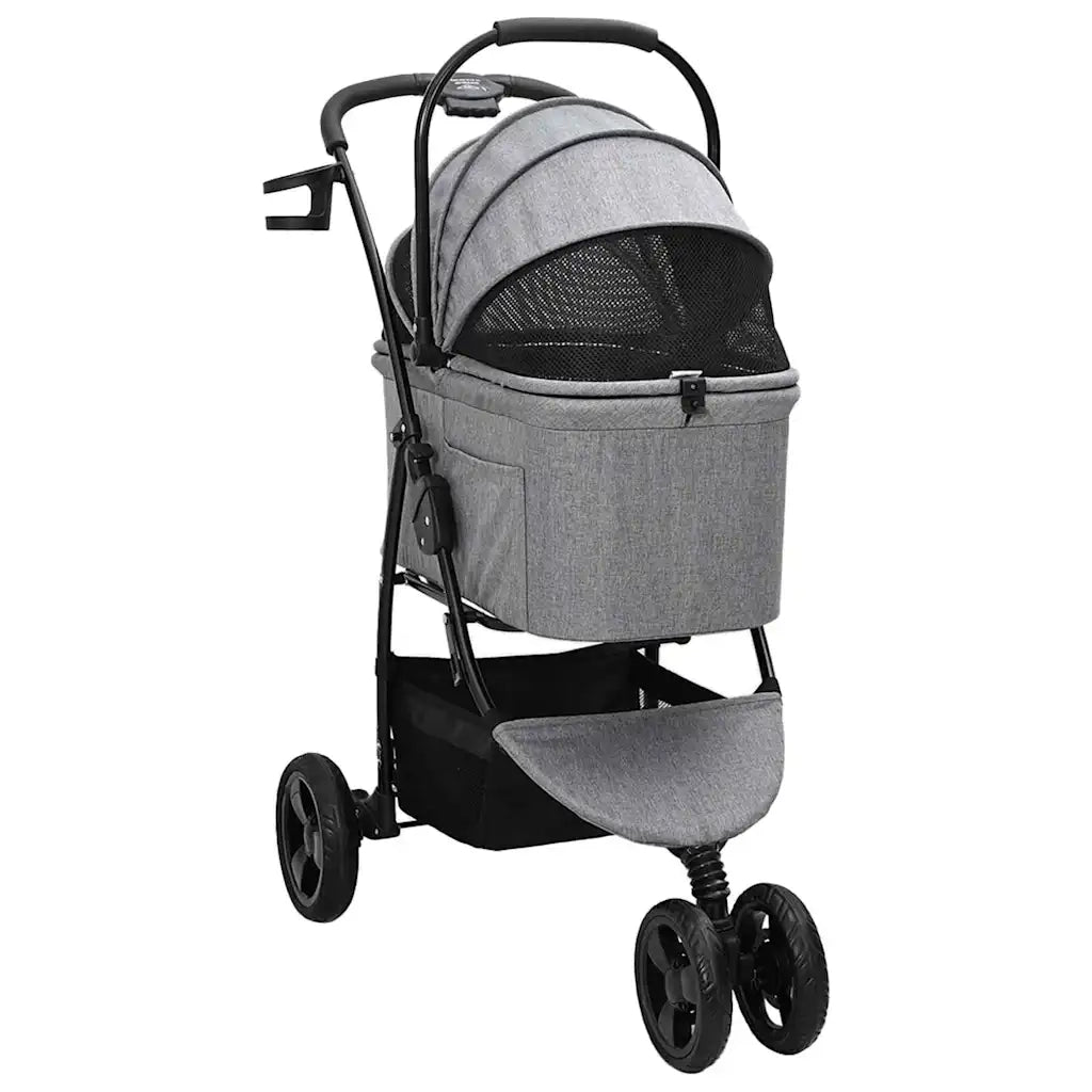 Passeggino pieghevole per animali Grigio 78 x 54 x 101 cm 42012441