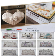 Trade Shop - Copriforno + Coprifornello Copri Forno Fornelli Fuochi Shabby Chic Merletto -