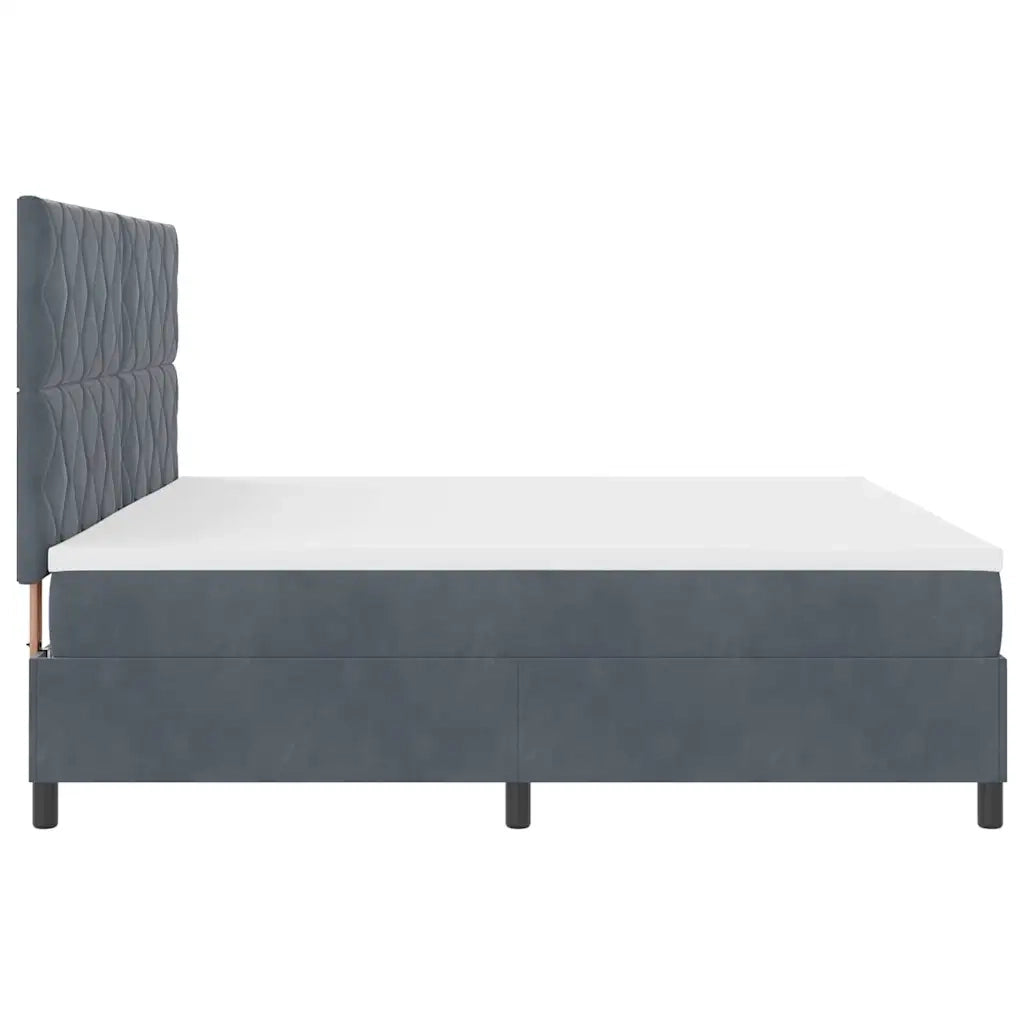 Letto a molle con materasso Grigio scuro 200 x 200 cm Velluto 3339921