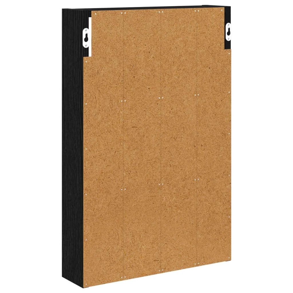 Armadio da bagno a muro Rovere Nero 40 x 10 x 60,5 cm