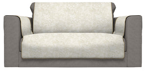 Copridivano con Copri Braccioli Seduta 60 cm in Poliestere e Cotone Panna