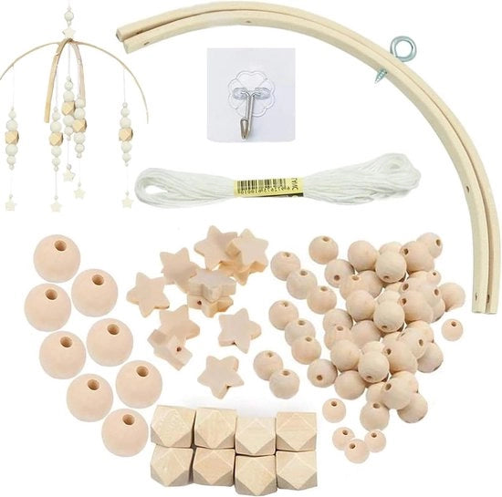 Kit di Mobili in Legno per Bambini: Kit di Gioco per Bambini con Flessi - Decorazione per Culla / Decorazione per la finestra