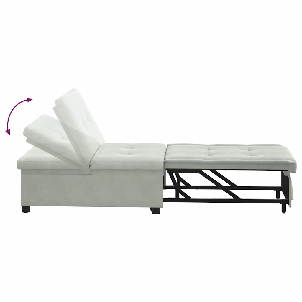 Divano letto-Sofa Letto-Daybed Grigio chiaro 194 x 67 x 82 cm Velluto