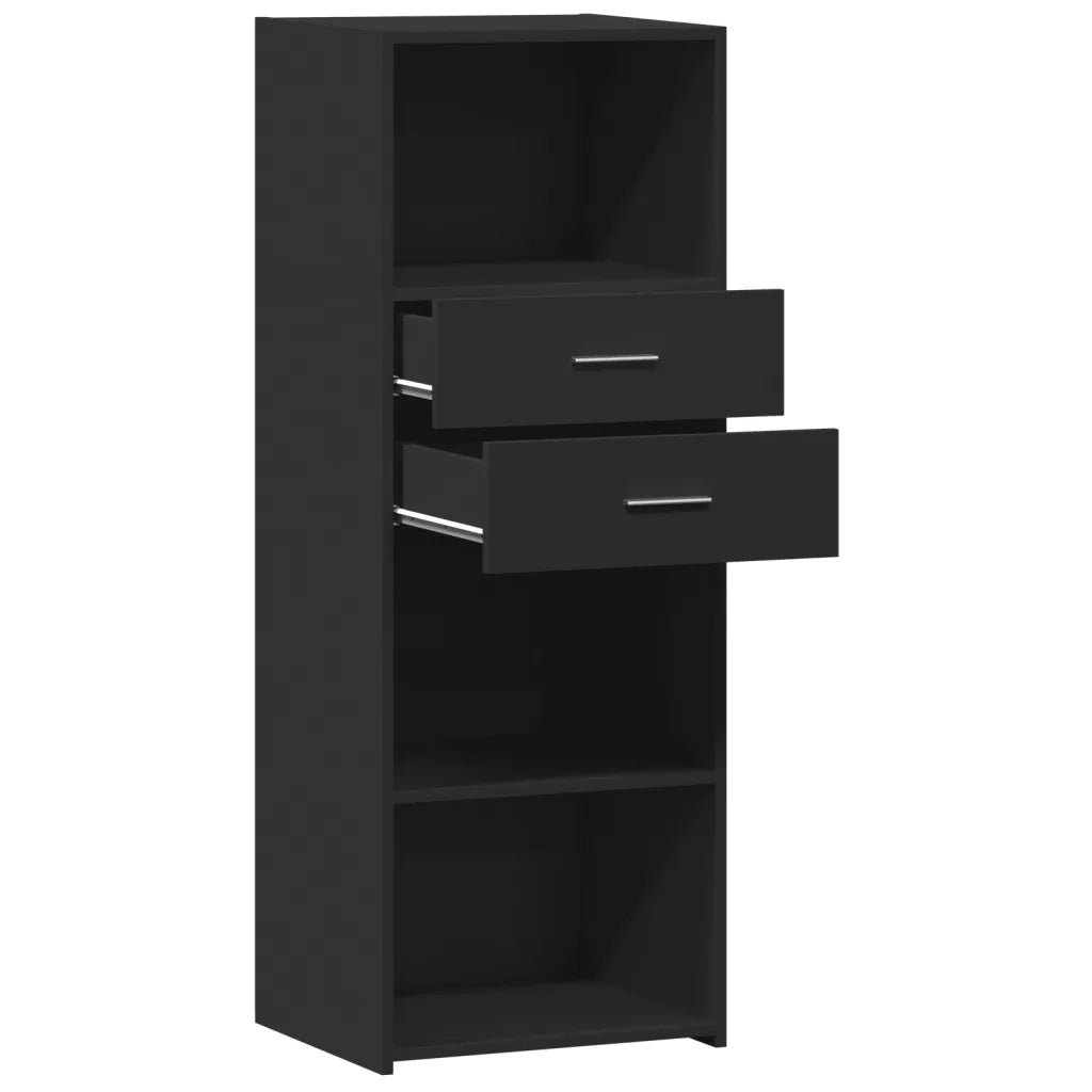 Credenza-Buffet-Armadio da cucina Nera 45x42,5x124 cm in Legno Multistrato
