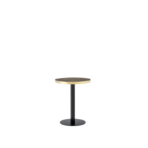 Tavolo rotondo 60x73;7 cm grigio MDF e metallo con base stabile