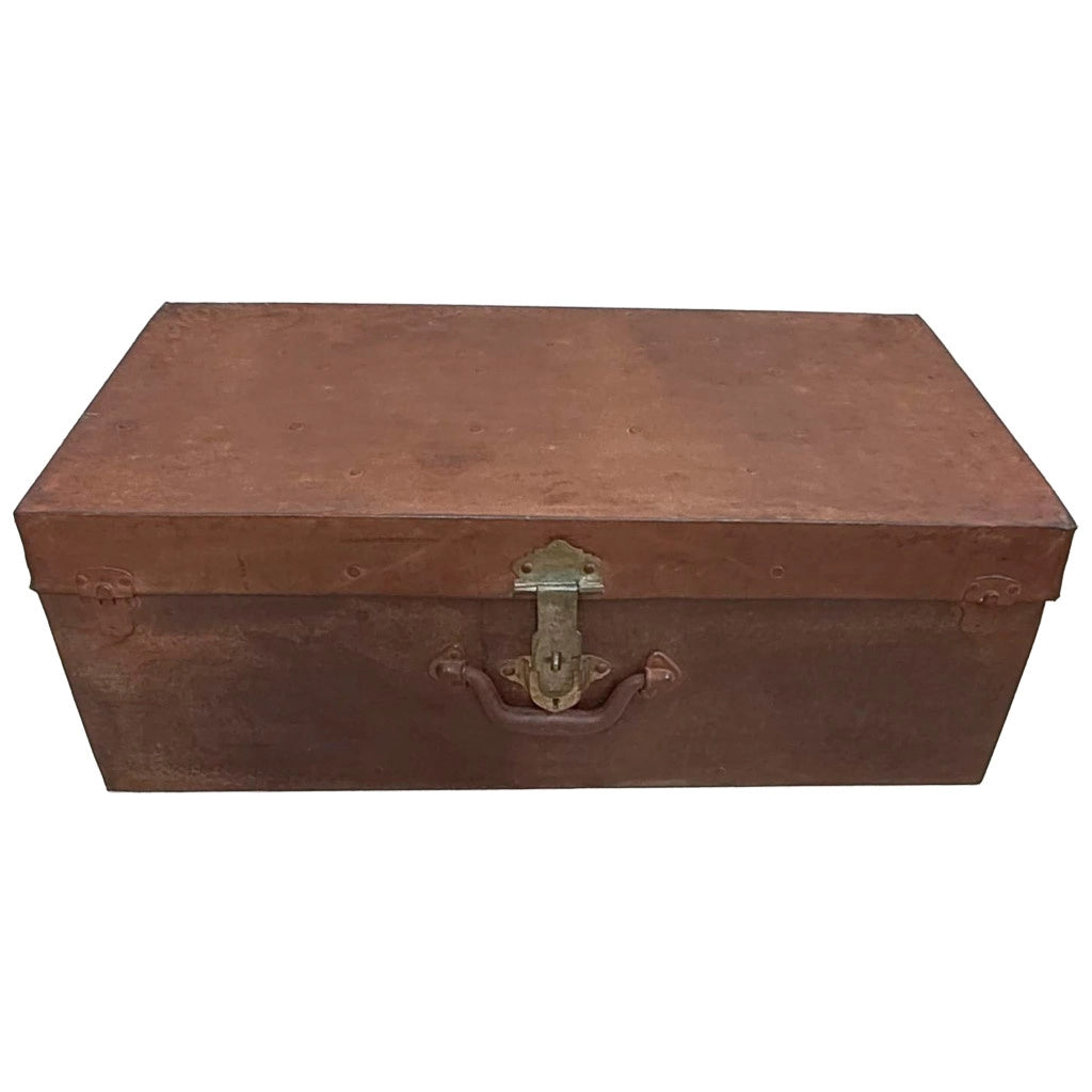 Valigia artigianale in metallo, 67x37x25h cm