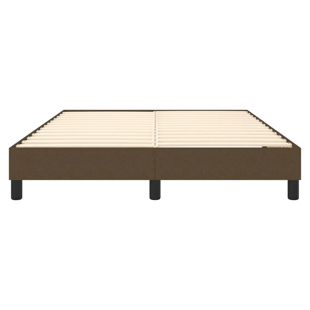 Struttura Letto a Rete a Molle-Giroletto Marrone Scuro 140x190 cm Tessuto 537932