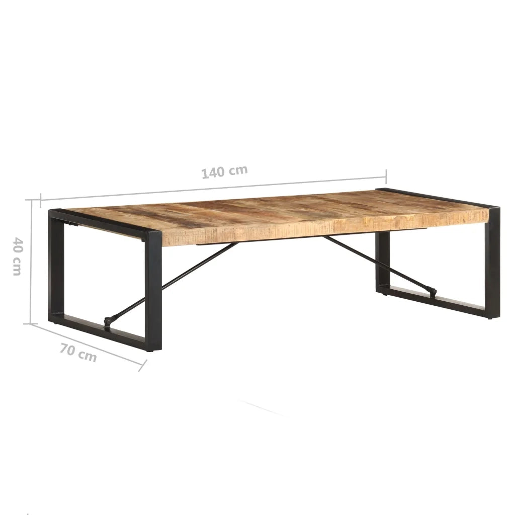 Tavolino da Salotto 140x70x40 cm in Legno di Mango Grezzo 321584