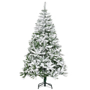 Albero di Natale artificiale, effetto neve, ignifugo, struttura a cerniera, verde/bianco