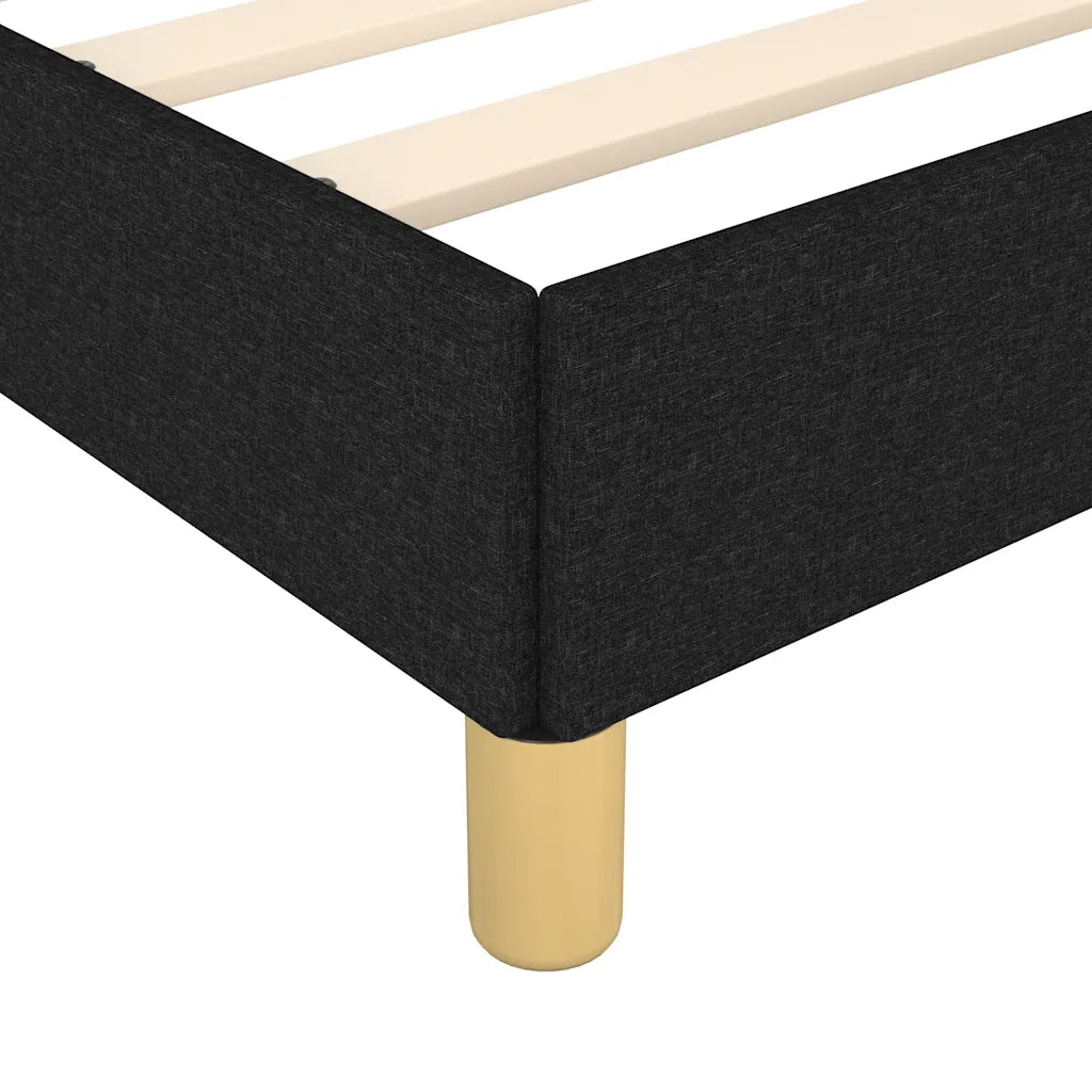 Giroletto con Testiera senza Materasso-Struttura Letto Nero 90x200 cm Tessuto