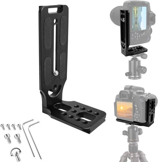 Supporto L per Arca Swiss con Quick Release a vite 1/4 pollici compatibile con fotocamere DSLR