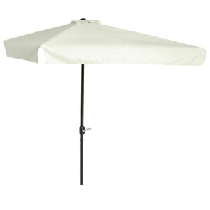 Mezzo Ombrellone da Giardino 230x130x249 cm in Metallo e Poliestere Crema