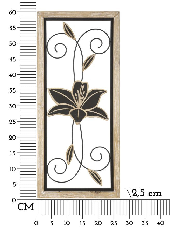 PANNELLO IN FERRO E LEGNO KOMAN -B- CM 26X2,5X60