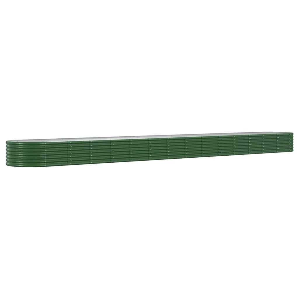 Fioriera rialzata per piante e fiori adatta per terrazze e giardini in acciaio verniciato a polvere 620 x 80 x 36 cm verde 02_0039683