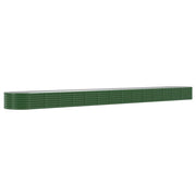 Fioriera rialzata per piante e fiori adatta per terrazze e giardini in acciaio verniciato a polvere 620 x 80 x 36 cm verde 02_0039683