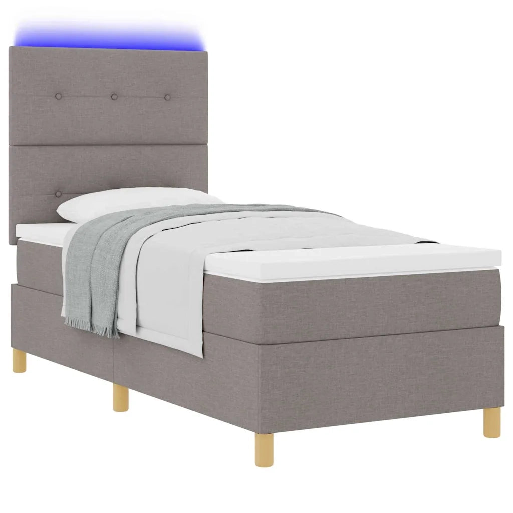 Letto a Sorgente LED con materasso Talpa 100 x 200 cm Tessuto