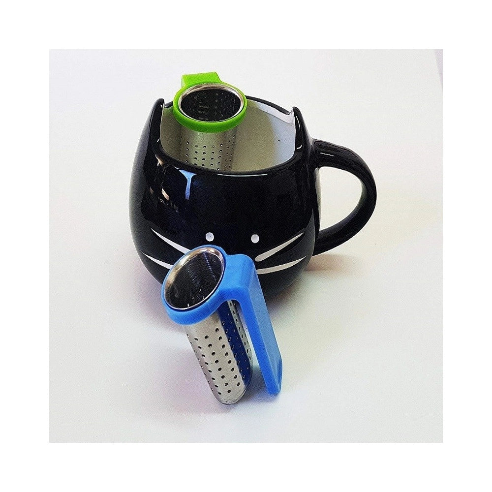 Trade Shop - Set 2pz Filtro Acciaio Per Tisane Infusore Con Manico Colino Da Te' In Metallo -