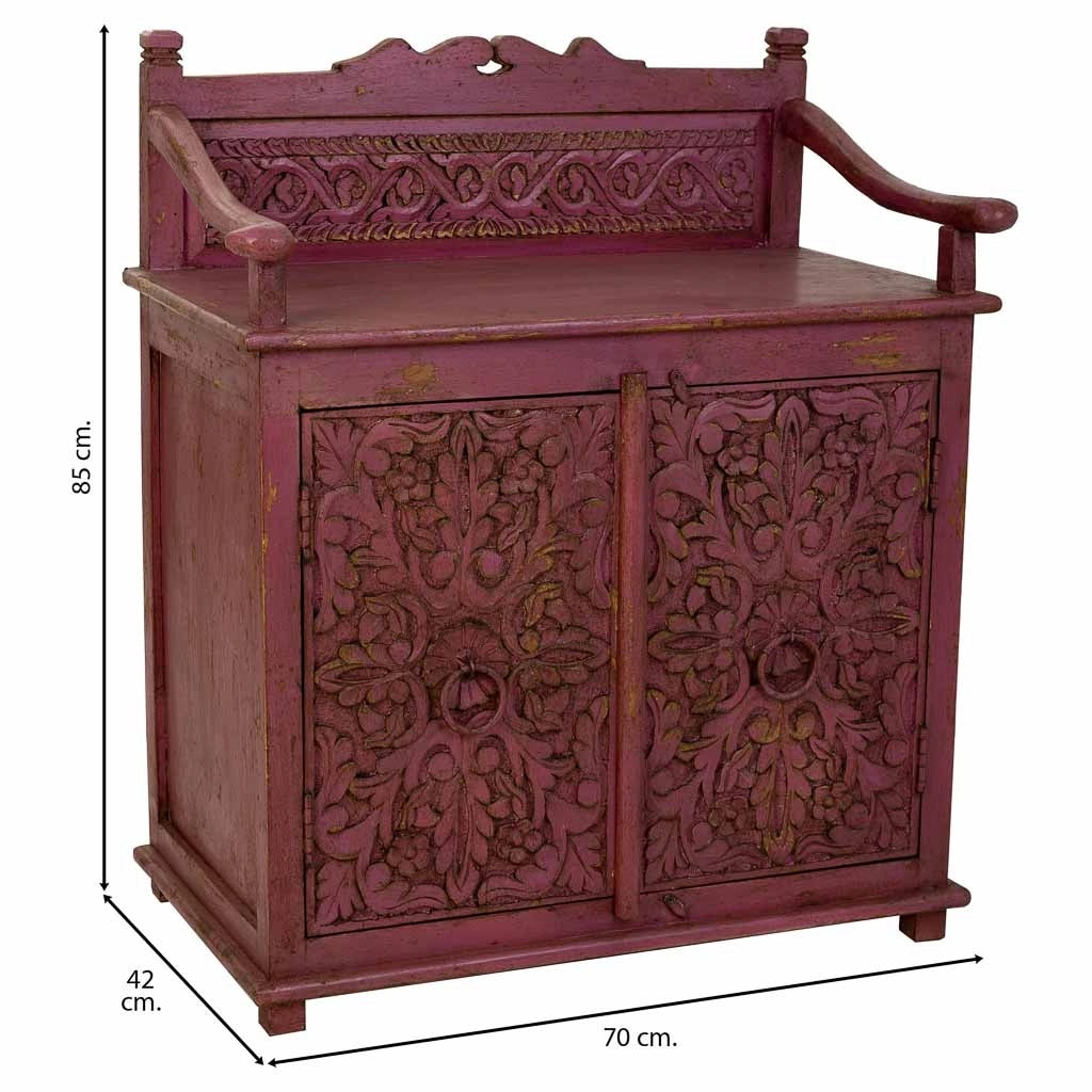 Credenza in legno rosa 70x42x85