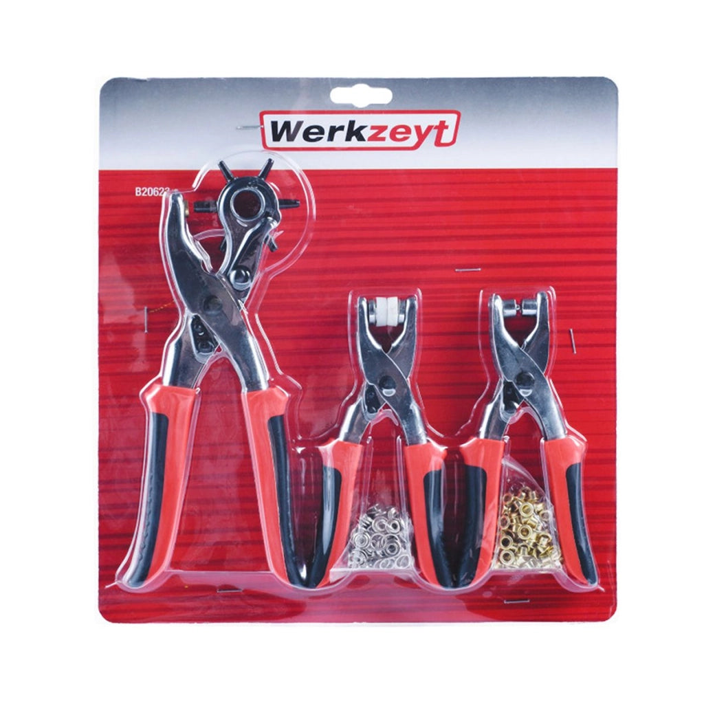SET 3PZ FUSTELLATRICE RIVETTATRICE E OCCHIELLATRIC